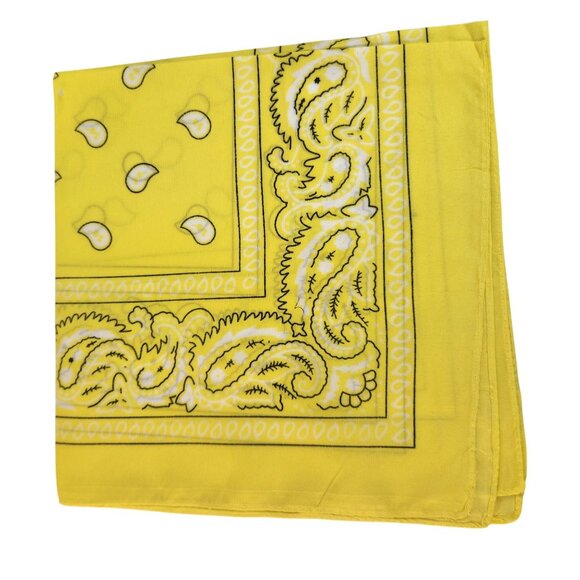 Bright Yellow and Green Colorful Bandanas 21x21 Inch Square Western Style - Picture 4 of 8